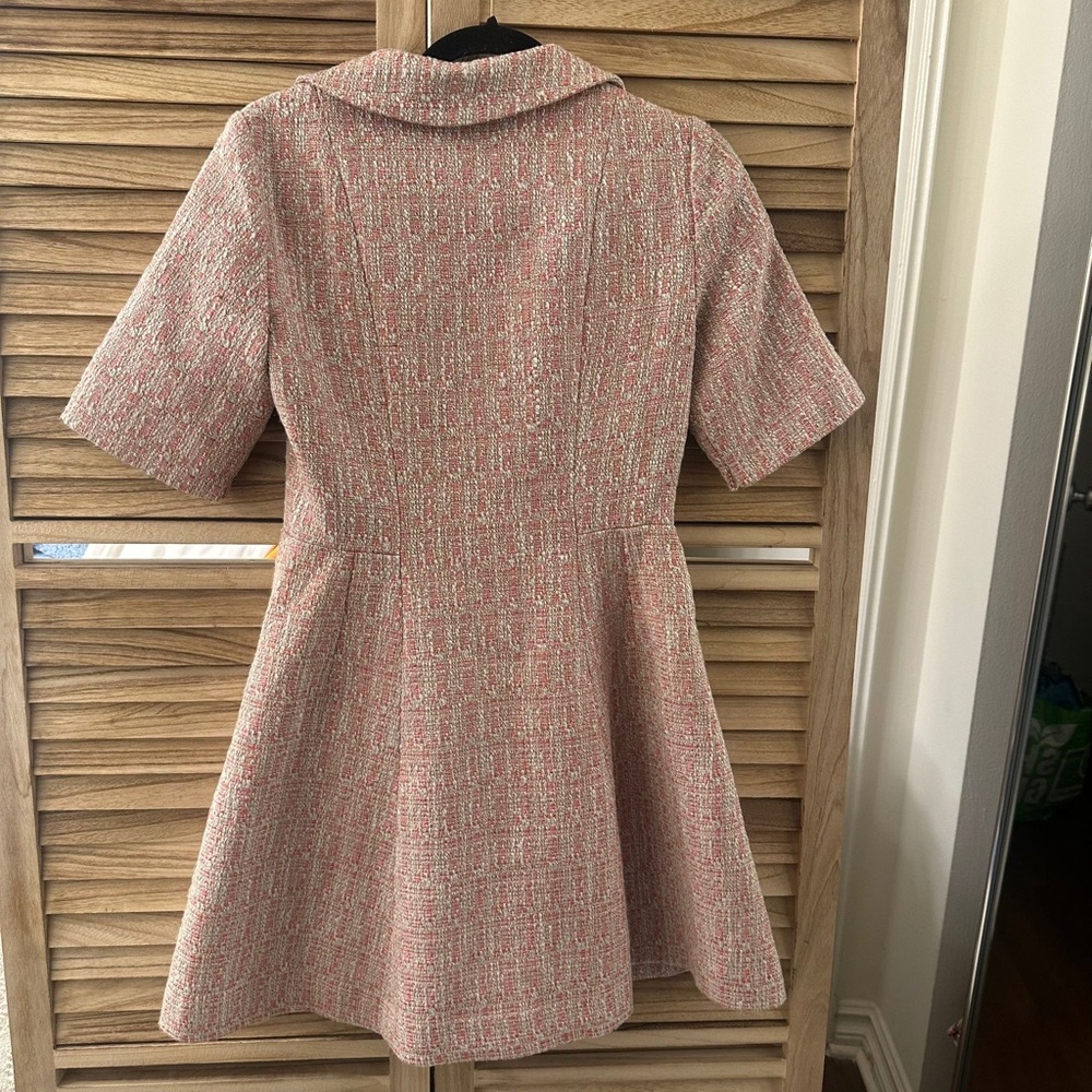 Gal Meets Glam Clarissa Tweed Mini Dress in pink Size 2 - Picture 7 of 9